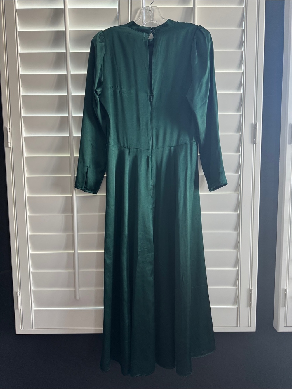 Reformation Julius Silk Dress in Forest - Picture 5 of 6
